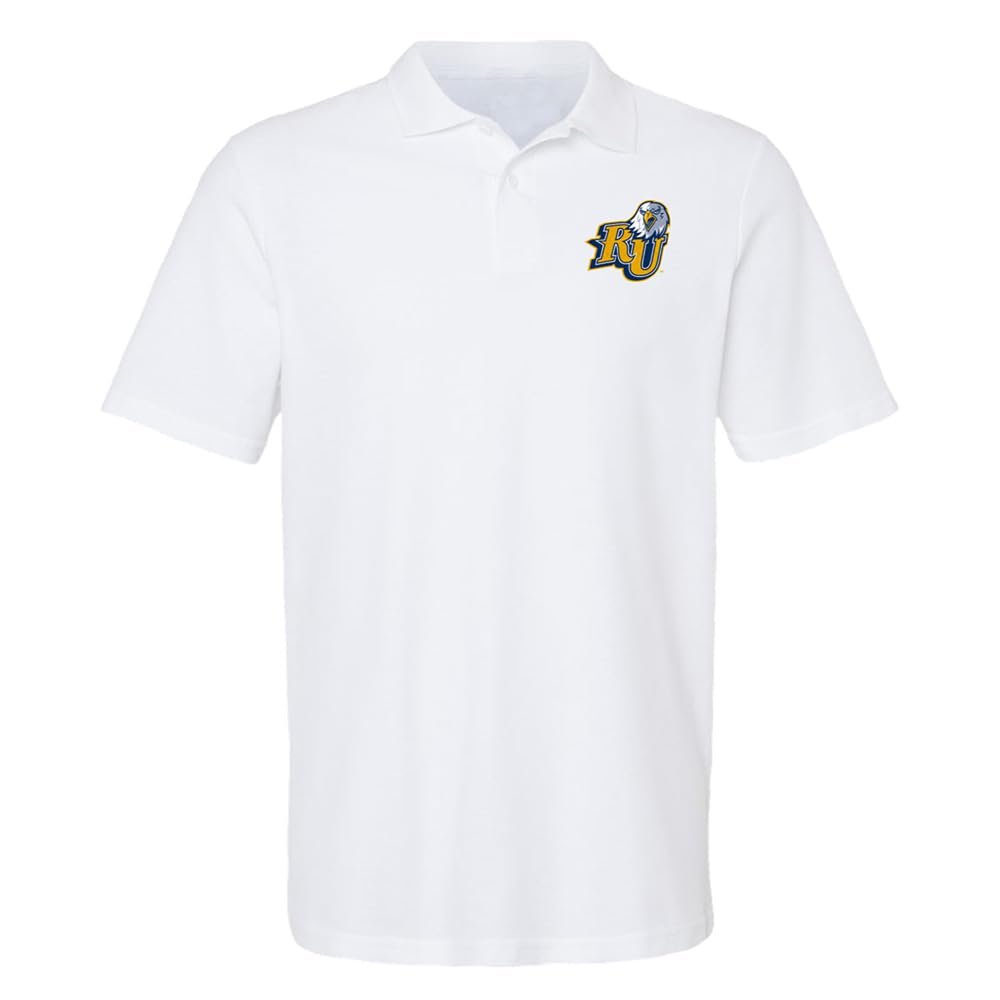 Campus Lab Reinhardt University Primary Logo Men's Adult 100% Cotton Knit Polo Shirt, White, 3X-Large