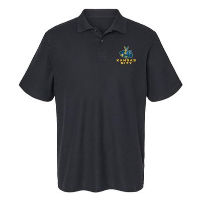Campus Lab University of Missouri - Kansas City Primary Logo Men's Adult 100% Cotton Knit Polo Shirt, Black, 2X-Large