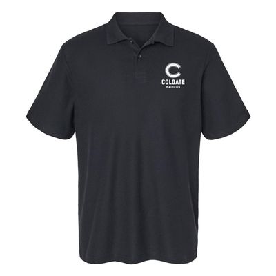 Campus Lab Colgate University Primary Logo Men's Adult 100% Cotton Knit Polo Shirt, Black, 2X-Large