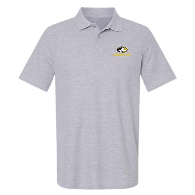 Campus Lab Michigan Tech University Primary Logo Men's Adult 100% Cotton Knit Polo Shirt, Athletic Heather, 3X-Large