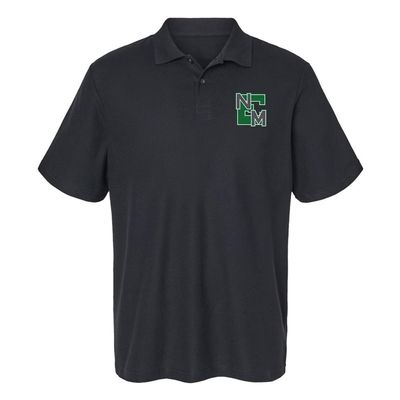 Campus Lab Eastern New Mexico University Primary Logo Men's Adult 100% Cotton Knit Polo Shirt, Black, 3X-Large