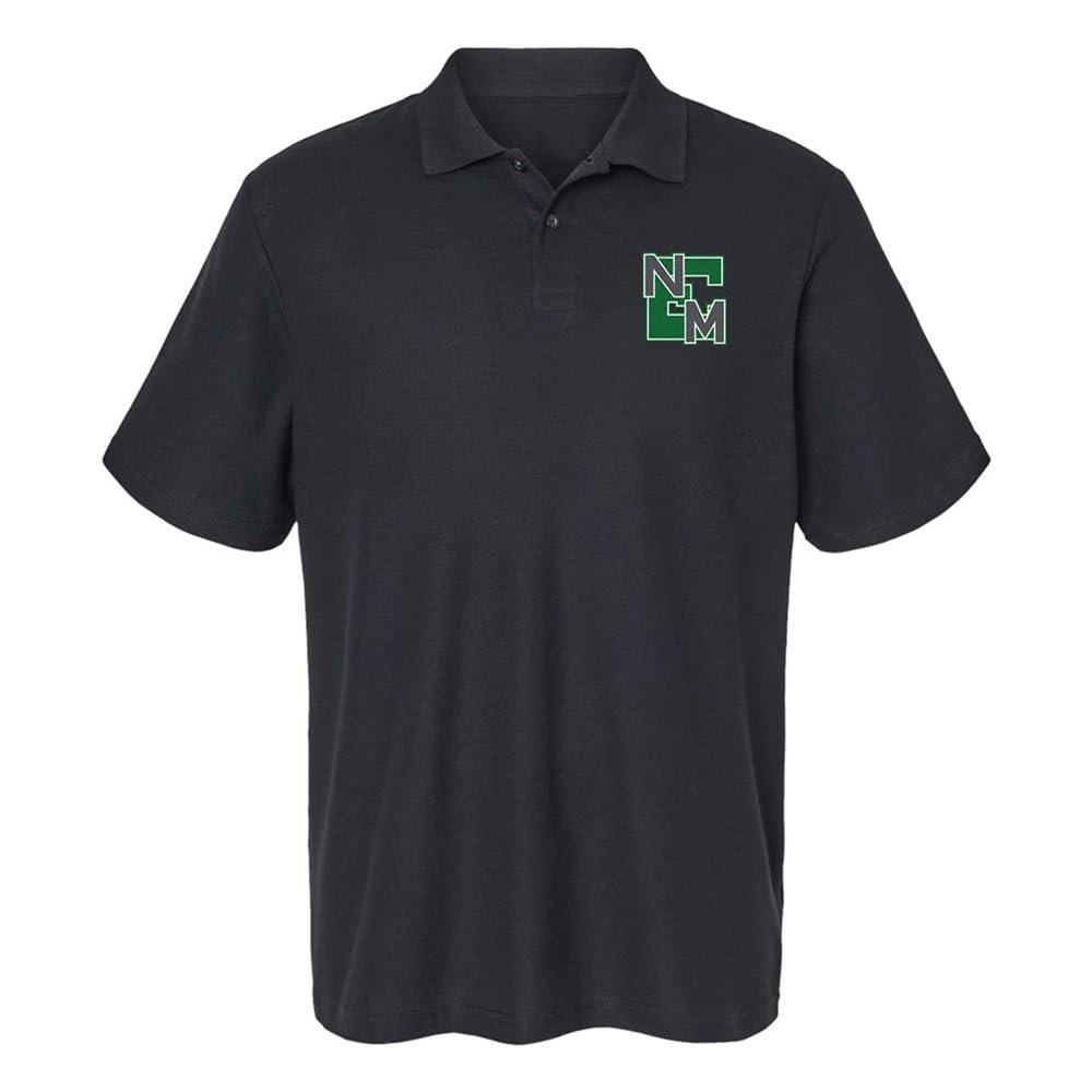 Campus Lab Eastern New Mexico University Primary Logo Men's Adult 100% Cotton Knit Polo Shirt, Black, 3X-Large