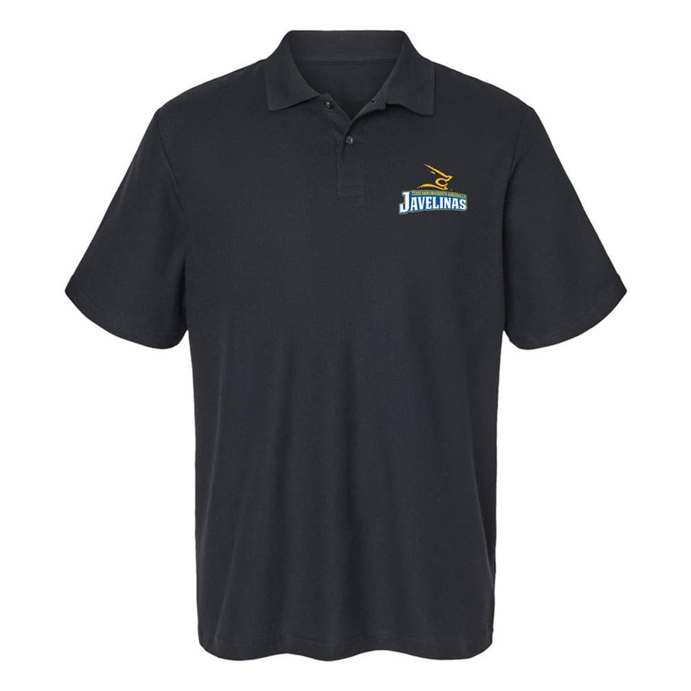 Campus Lab Texas A and M University Kingsville Primary Logo Men's Adult 100% Cotton Knit Polo Shirt, Black, 3X-Large