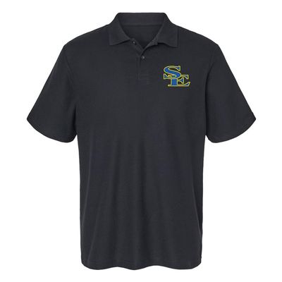 Campus Lab Southeastern Oklahoma State University Primary Logo Men's Adult 100% Cotton Knit Polo Shirt, Black, 3X-Large