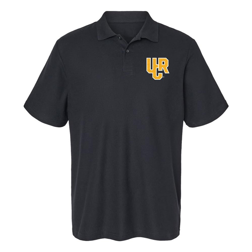 Campus Lab University of California, Riverside Primary Logo Men's Adult 100% Cotton Knit Polo Shirt, Black, 2X-Large