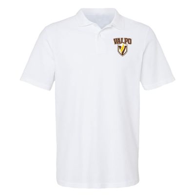 Campus Lab Valparaiso University Primary Logo Men's Adult 100% Cotton Knit Polo Shirt, White, 3X-Large