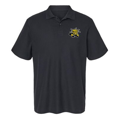 Campus Lab Wichita State University Primary Logo Men's Adult 100% Cotton Knit Polo Shirt, Black, 3X-Large