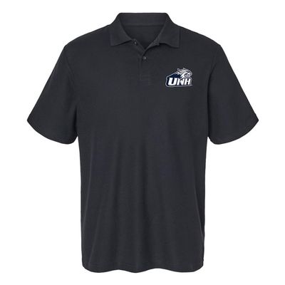 Campus Lab University of New Hampshire Primary Logo Men's Adult 100% Cotton Knit Polo Shirt, Black, 2X-Large
