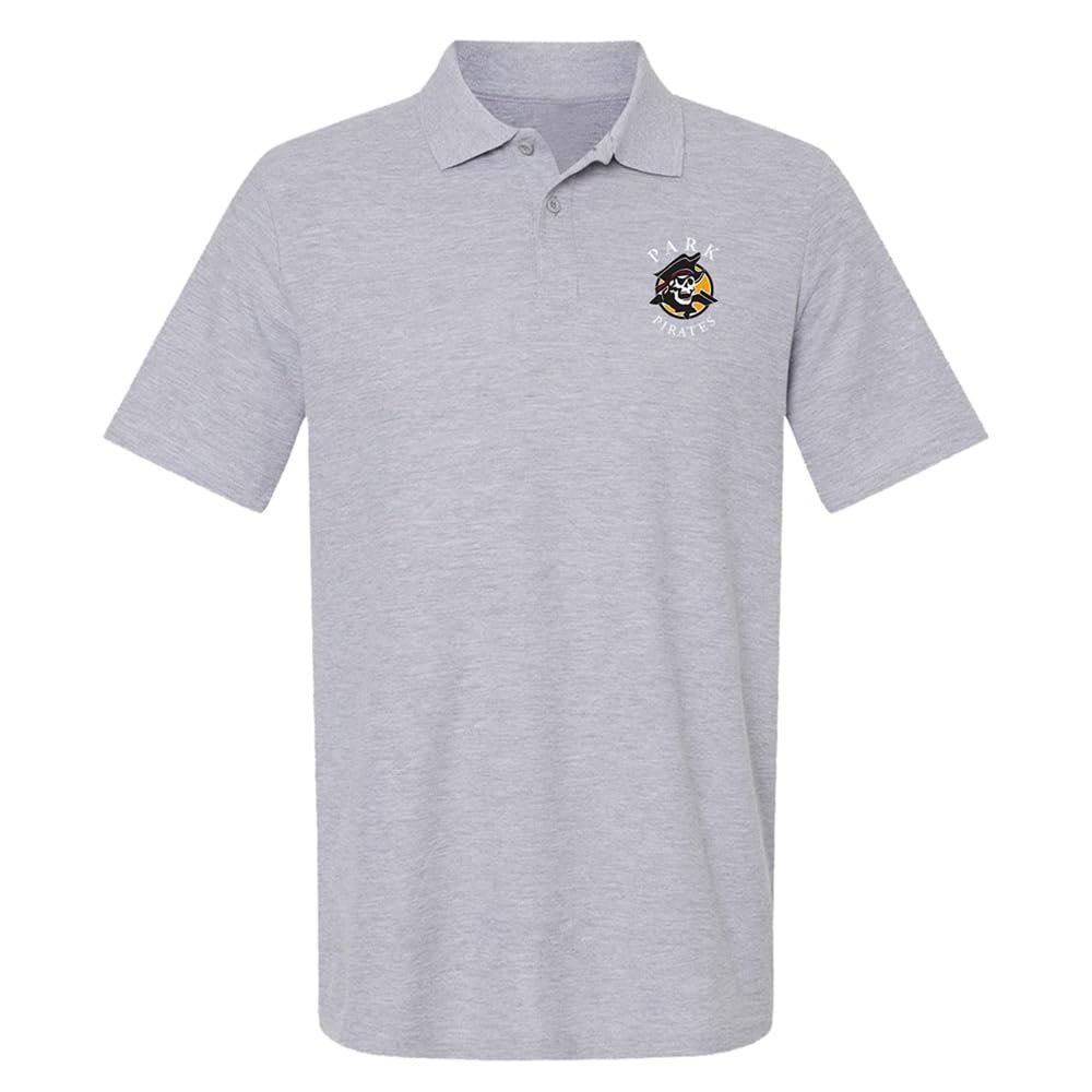 Campus Lab Park University Primary Logo Men's Adult 100% Cotton Knit Polo Shirt, Athletic Heather, 3X-Large