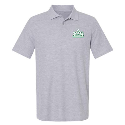 Delta State University Primary Logo Men's Adult 100% Cotton Knit Polo Shirt, Athletic Heather, 3X-Large
