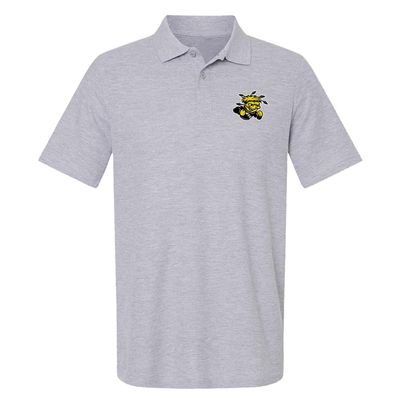 Campus Lab Wichita State University Primary Logo Men's Adult 100% Cotton Knit Polo Shirt, Athletic Heather, 2X-Large