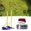 Volleyball Poles for Backyard Outdoor Heavy Duty Volleyball Poles with Net Indoor Badminton Net Set with Wheels, 5ft-6.8ft Adjustable Height for Men Women Adult Kids view 1