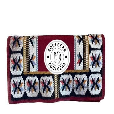 EQUIGEAR Horse Western Ranch Saddle pad/New Zealand Wool Western Saddle Blanket Top Wool Pad Sensor Flex (Customization Available) B3 (34x33)