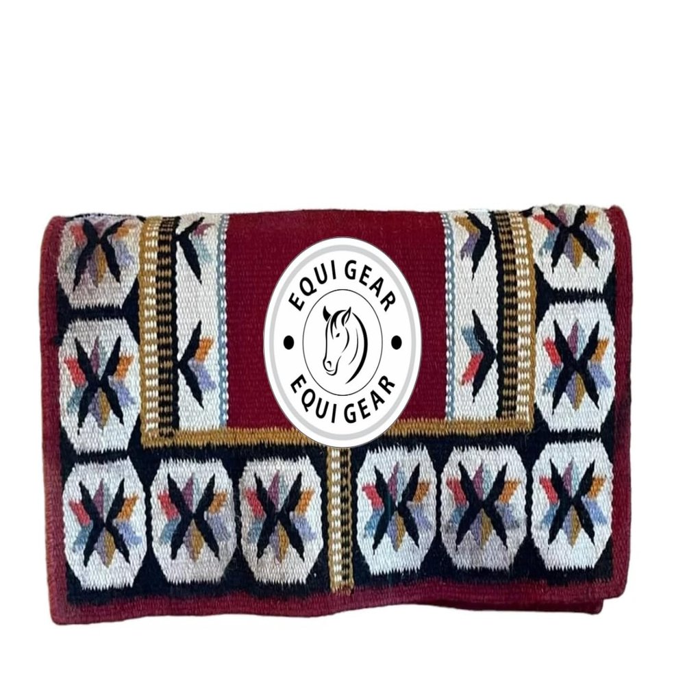 EQUIGEAR Horse Western Ranch Saddle pad/New Zealand Wool Western Saddle Blanket Top Wool Pad Sensor Flex (Customization Available) B3 (34x33)