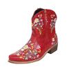 Ladmiple Boots For Women Fashion Cowboy Women's Cowboy Boots Western Fashion Ankle Cowgirl Boots Combat Short Booties Round Toe High Top Casual Walking Shoes view 1