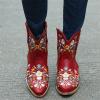 Ladmiple Boots For Women Fashion Cowboy Women's Cowboy Boots Western Fashion Ankle Cowgirl Boots Combat Short Booties Round Toe High Top Casual Walking Shoes view 3