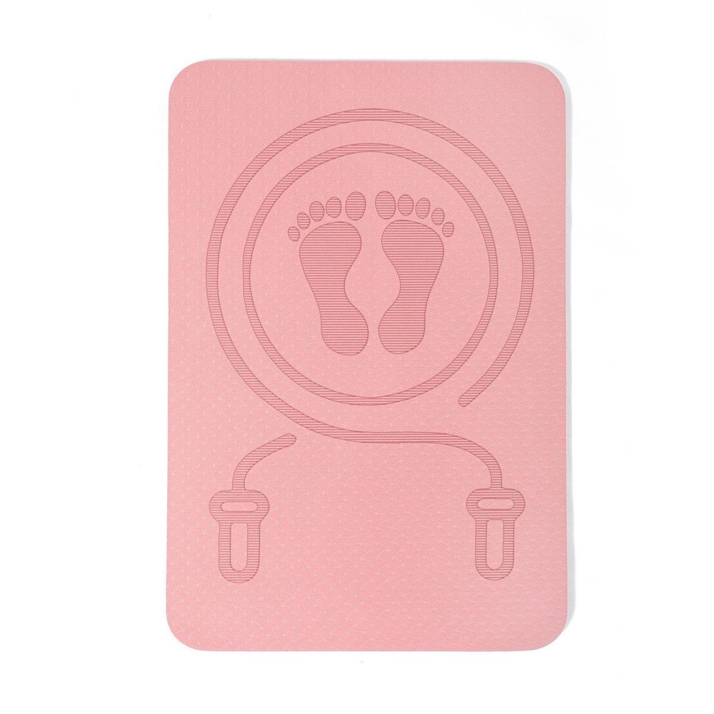 Indoor Fitness Square Tpe Sound Insulation Jump Rope Mat, Thickened Non-Slip Yoga Mat, Jump Rope Shock Absorption Mat, Suitable For Home Fitness Use 23.6 * 15.7 * 0.23(inch Pink