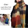 Classic Tassel Plaid Scarf Thermal Scarf Fall Winter Scarf Warm Soft Chunky Large Blanket Wrap Shawl (Pink, One Size) view 2