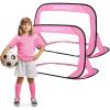 NOVAEST 48" x 32" Pop Up Soccer Goals, 2 Pcs Kids Soccer Goals for Backyard, Helps Improve Physical Fitness, Easy Setup, Gift Idea view 1