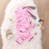 Kid Windbreaker Hooded Girls Ears Romper Baby Footed Rabbit Infant Fleece Coat Jumpsuit Boys Girls (Pink, 3-6 Months) view 3