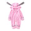 Kid Windbreaker Hooded Girls Ears Romper Baby Footed Rabbit Infant Fleece Coat Jumpsuit Boys Girls (Pink, 3-6 Months) view 4