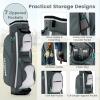 Goplus Golf Cart Bag with 14 Top Dividers, Golf Club Bag with 7 Zipped Pockets, Cooler Bag, Rain Hood, Detachable Shoulder Strap, Lightweight Golf Bag for Men Women (Dark Gray) view 3