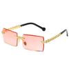 UQKY Sunglasses,Women Men Designer Rimless Gradient Sun Glasses (Red) view 1
