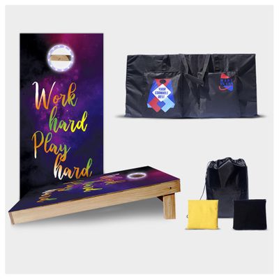 4x2 inch Cornhole Boards on Fantasy Style with Set of 4 Bags, Carrying Case and Led Light, Corn Hole Boards for Lawn Games
