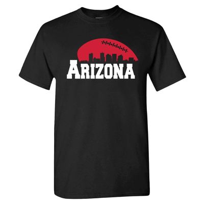 Arizona Football Skyline Men's Fan T-Shirt (Black Shirt, 5XL)