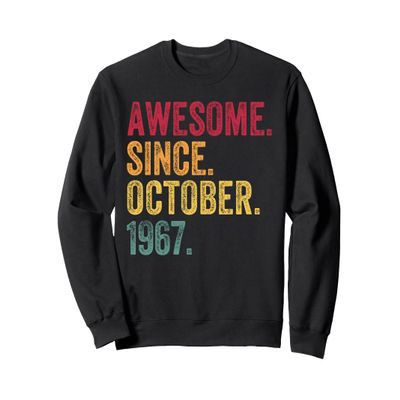 Awesome Since October 1967 56th Birthday 56 Years Old Retro Sweatshirt