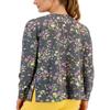 ID Ideology Women's Active Pansy Print Side Slit Relaxed Crewneck Sweatshirt Gray Size Large view 2