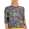 ID Ideology Women's Active Pansy Print Side Slit Relaxed Crewneck Sweatshirt Gray Size Large view 3