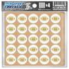 Football Award Decals Thick Premium 20 mil Vinyl 1-1/8" Diameter (100 or 50 Decals) (Vegas Gold on White) view 1