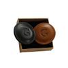 THOM Personalized Golf Marker A-Z, (Set of 2) for Golfers - Magnetic Ball Marker Handmade with 100% Vegan Leather - Fun Golf Stuff for Men - Customized Golf Gifts (G, Black/Brown) view 2
