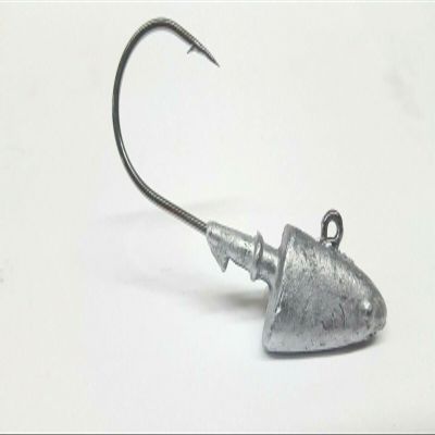 10-Unpainted New Shad Jig Head Striped Bass Fluke Redfish Lure Ultra Point 3oz
