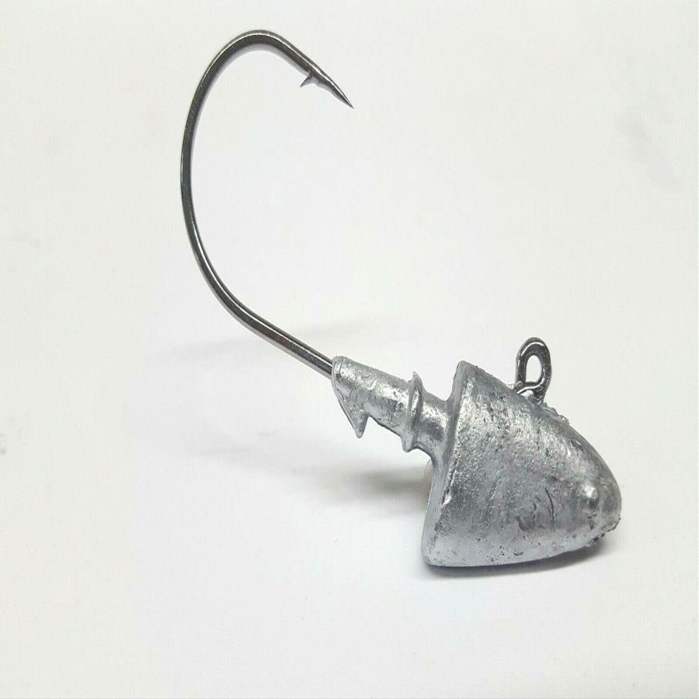 10-Unpainted New Shad Jig Head Striped Bass Fluke Redfish Lure Ultra Point 3oz
