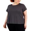 ID Ideology Women's Birdseye Mesh T-Shirt Gray Size 2X view 1