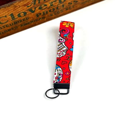 Assorted Cotton Wristlet Key Fob, Cotton Wrist Key Chain Holder, Cute Wristlet Keychain (Sock Monkey)