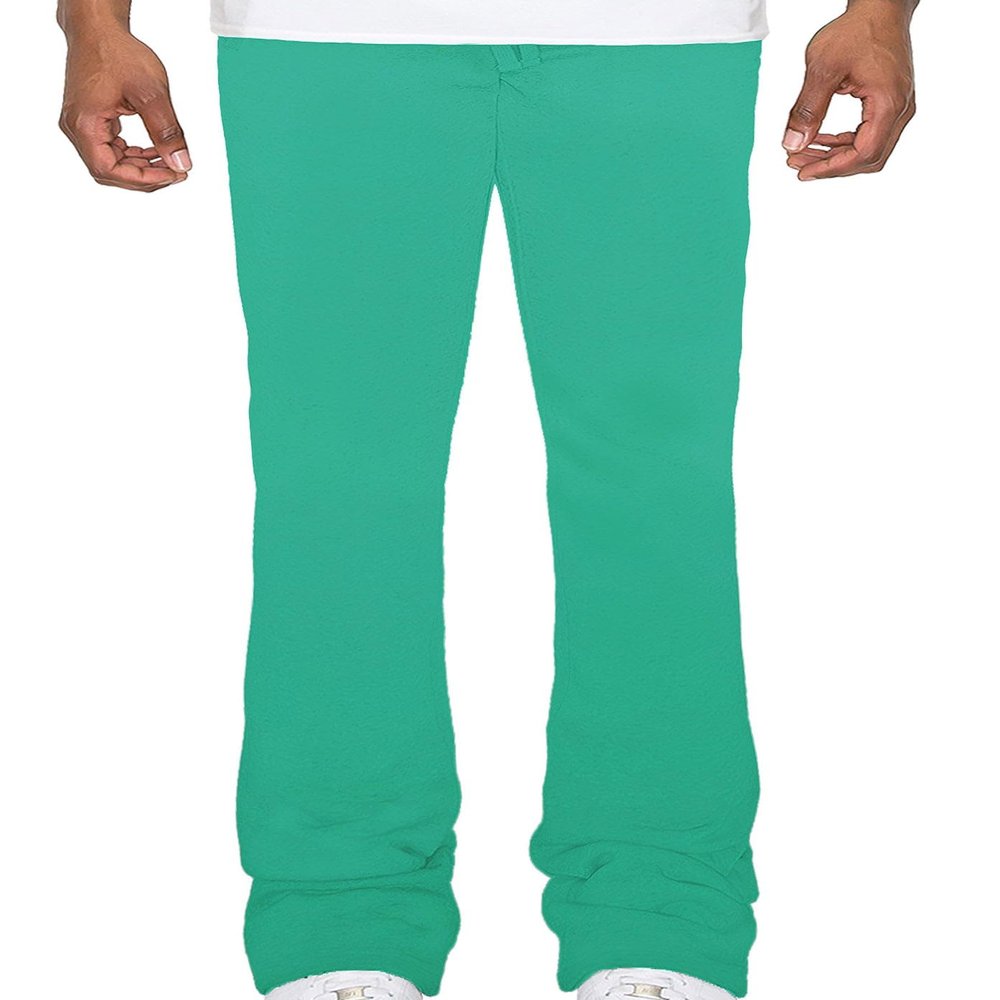 VICTORIOUS Men's Fleece Drawstring Elastic Cuff Stacked Extra Long FL94 - Jade Small