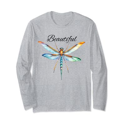 Boho Aesthetic Dragonflies Tranquility Entomologists Long Sleeve T-Shirt