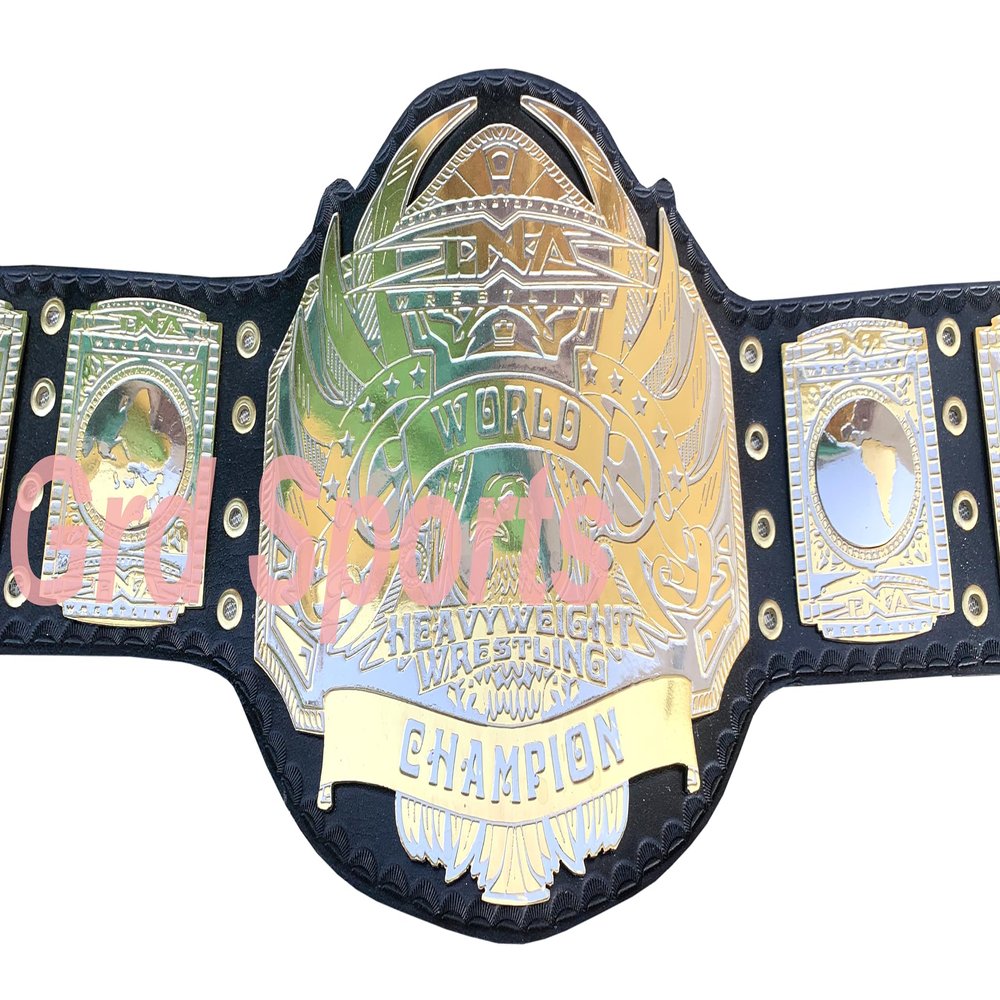 TNA World Heavyweight Wrestling Championship Belt Dual Gold Plated