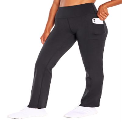 Balance Collection Womens Jenny Tummy Control Pocket Bootcut Pant, Black