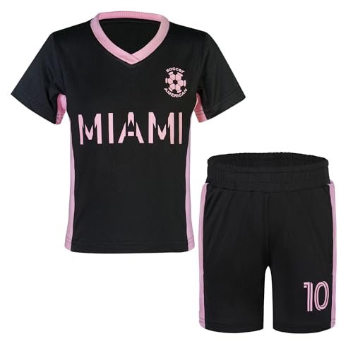Cnins Toddler Soccer American Jerseys for Boys Soccer Futbol Uniforms for Girls Soccer Clothes for Kids (C-MAB,4T)