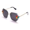 MUTYNE Vintage Rimless Rhinestone Sunglasses Women Men Fashion Gradient Lens Sun Glasses Female Luxury Eyewear UV400,3,One size view 1