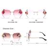 MUTYNE Vintage Rimless Rhinestone Sunglasses Women Men Fashion Gradient Lens Sun Glasses Female Luxury Eyewear UV400,3,One size view 2