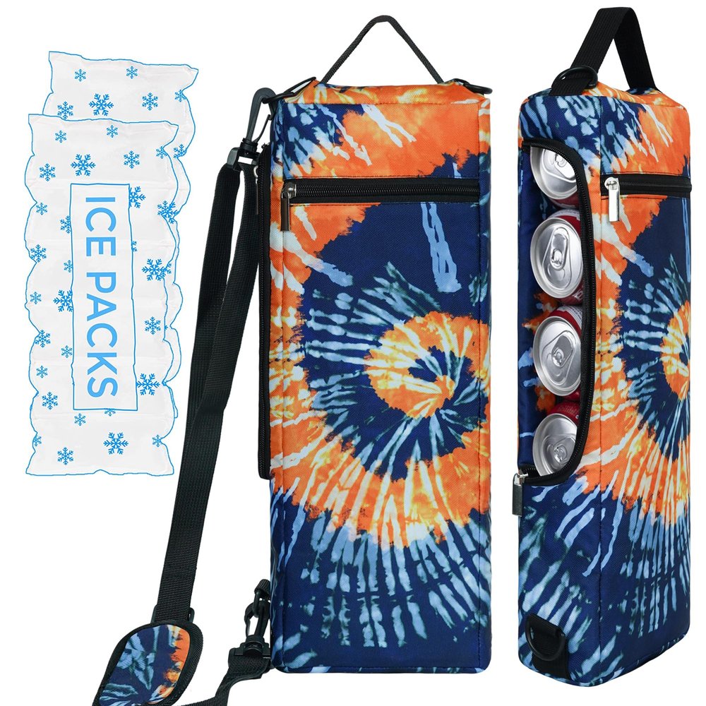 Golf Cooler Bag Plus Ice Pack Soft Sided Insulated Cooler Bag- Holds 6 Pack of Cans or 2 Wine Bottles - Grey Camo Golf Beer Sleeve Black Fits Discreetly in Golf Bags