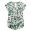 TASAMO Women Chiffon Blouse Round Neck Short Sleeve Top Shirts (Medium, LFD Green) view 1