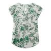 TASAMO Women Chiffon Blouse Round Neck Short Sleeve Top Shirts (Medium, LFD Green) view 2