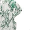 TASAMO Women Chiffon Blouse Round Neck Short Sleeve Top Shirts (Medium, LFD Green) view 4