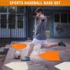 Halloscume 2 Pcs Baseball Home Plate 16 inch Bases Rubber Base Softball and Baseball Home Plate Mat for Kids Kickball Pitching Hitting Practice Training Equipment, Orange and White view 4